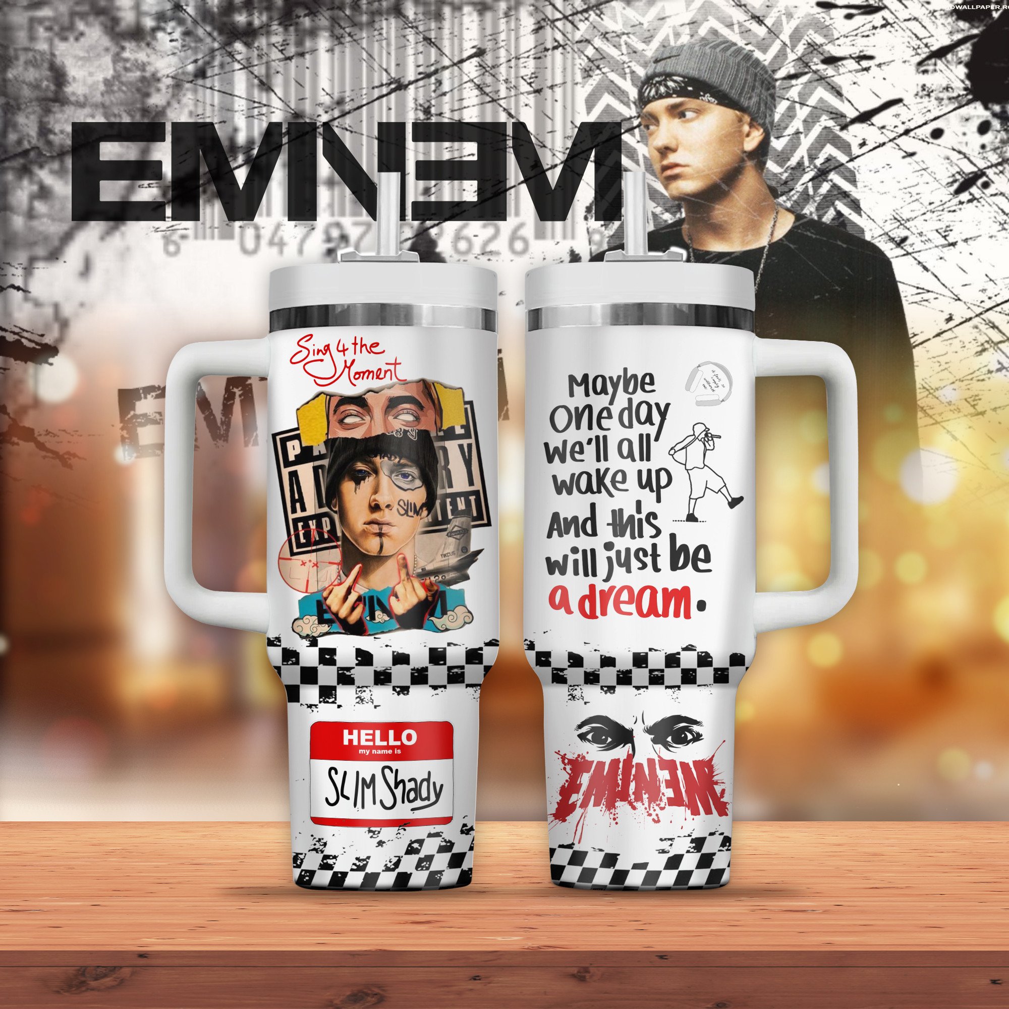 Eminem Music Stanley Tumbler With Handle Personalized Name St9598