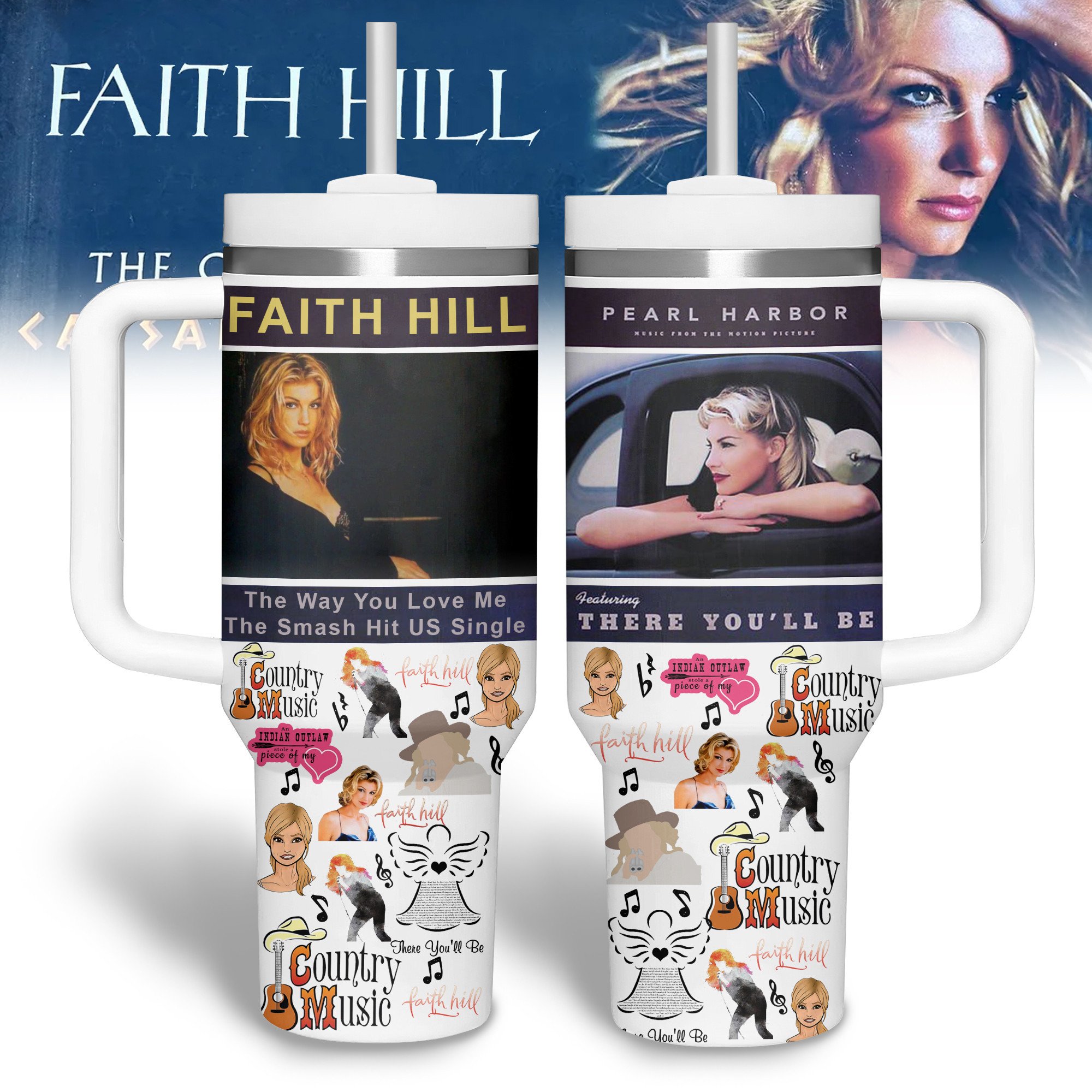 Faith Hill Music Stanley Tumbler With Handle Personalized Name St9735