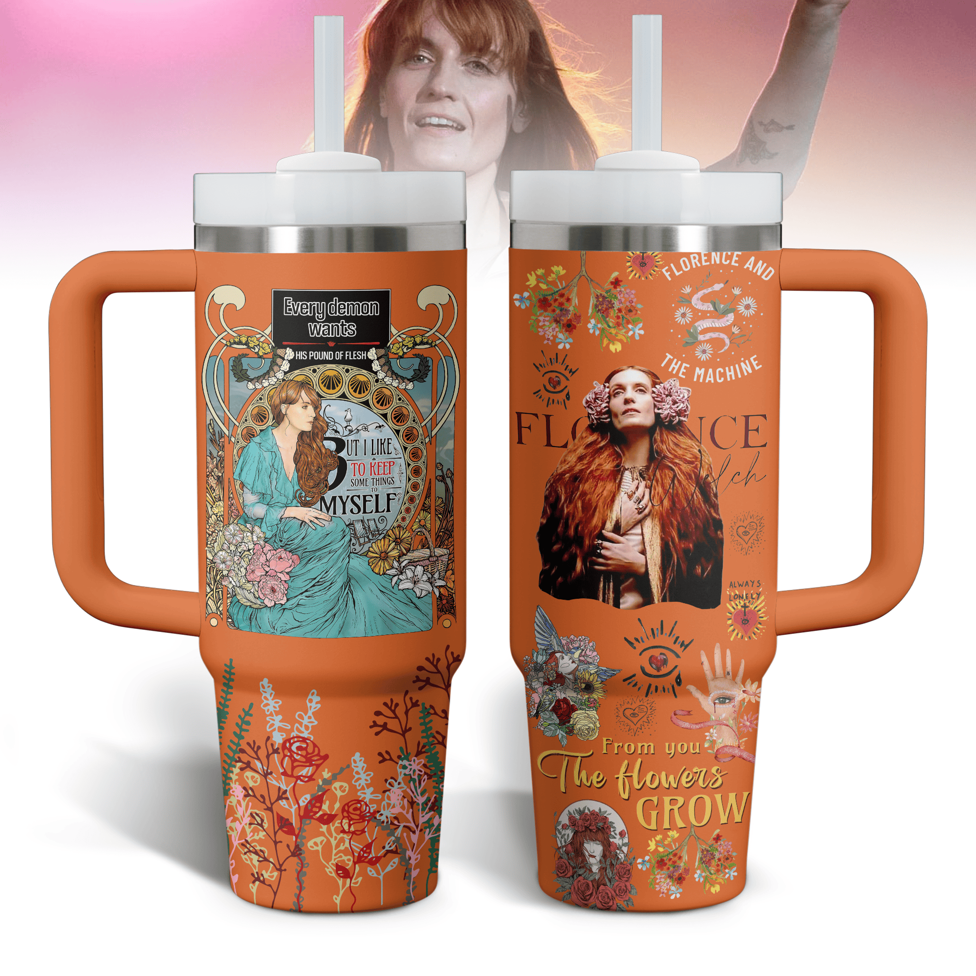 Florence & The Machine Music Stanley Tumbler With Handle Personalized Name St3514