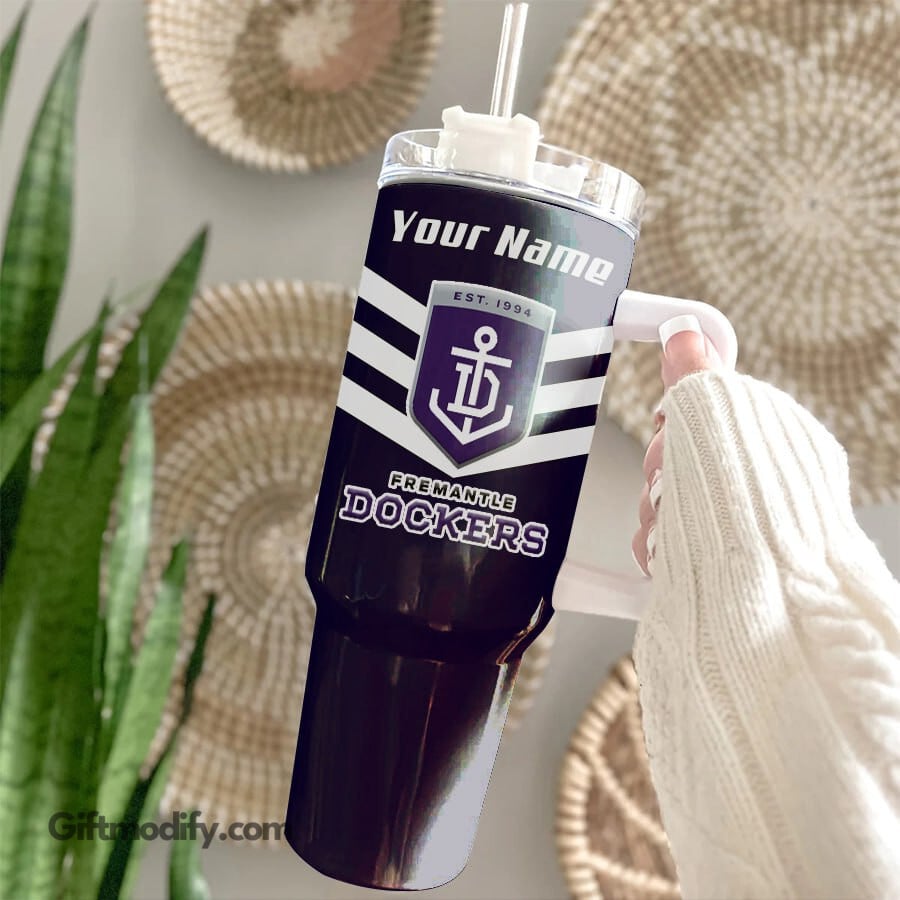 Fremantle Dockers AFL Stanley Tumbler With Handle Personalized Name St9531