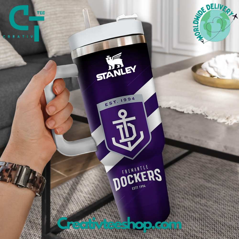 Fremantle Dockers AFL Stanley Tumbler With Handle Personalized Name St9829