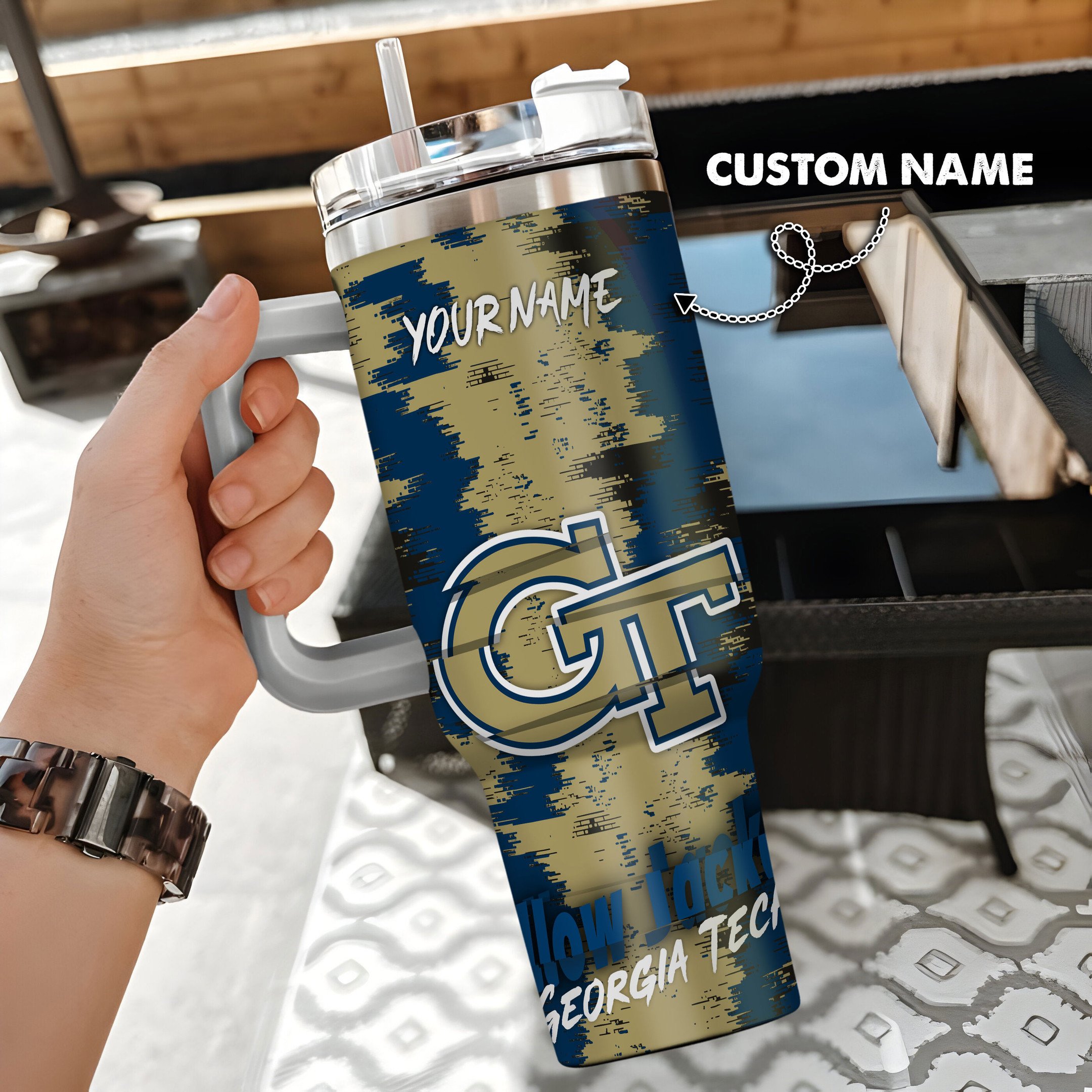 Georgia Tech Yellow Jackets Stanley Tumbler Personalized Name St9039