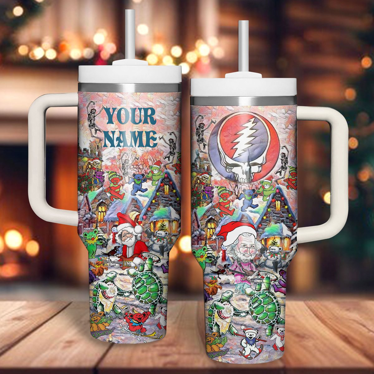 Grateful Dead Music Stanley Tumbler With Handle Personalized Name St2150