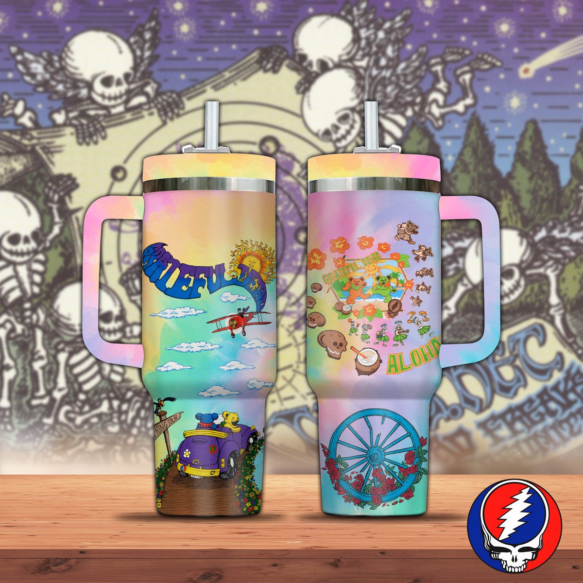 Grateful Dead Music Stanley Tumbler With Handle Personalized Name St4952