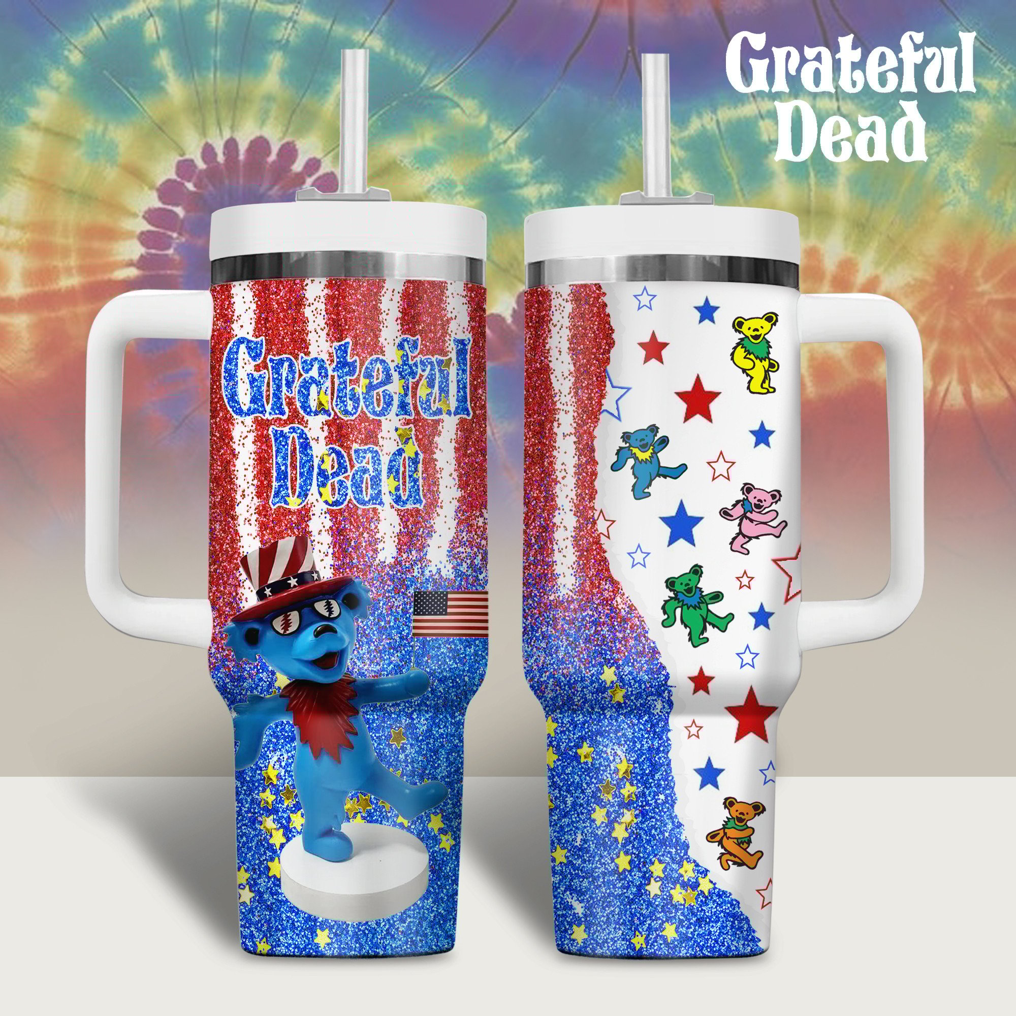 Grateful Dead Music Stanley Tumbler With Handle Personalized Name St8997