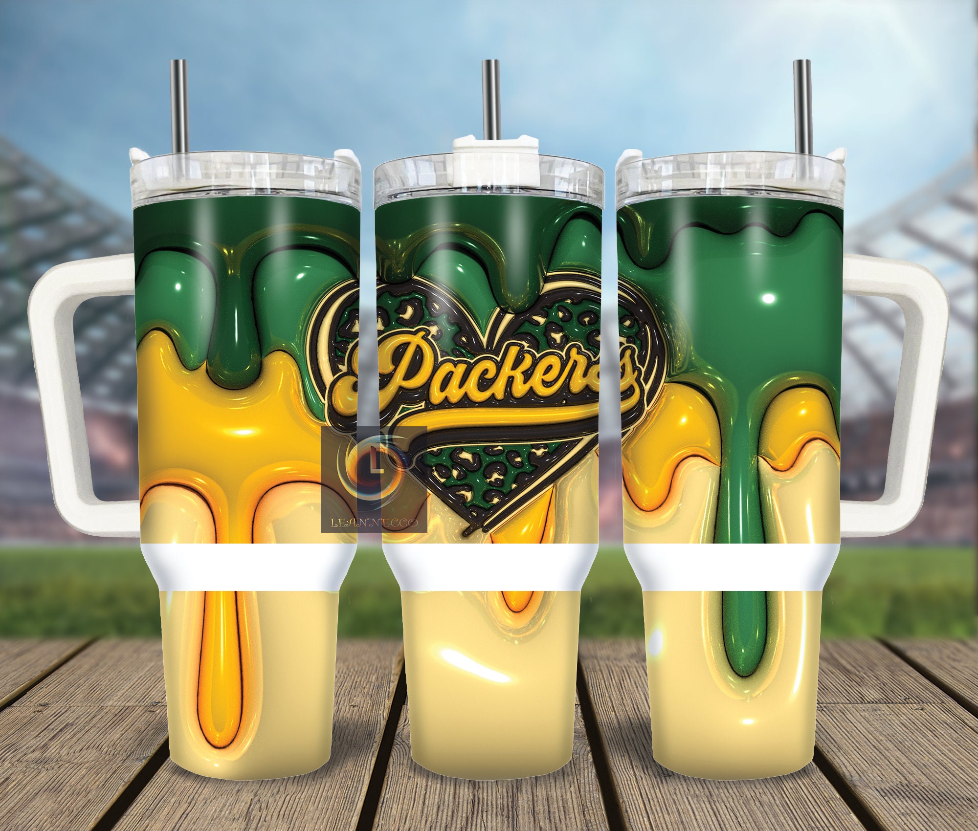 Green Bay Packers NFL Stanley Tumbler With Handle Personalized Name St3741