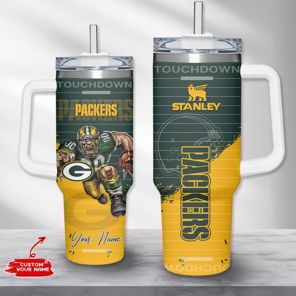 Green Bay Packers NFL Stanley Tumbler With Handle Personalized Name St4454