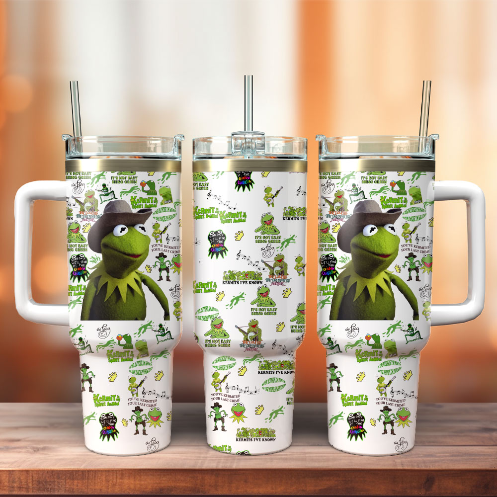 Green Frog Grinch Cartoon Stanley Tumbler With Handle Personalized Name St5486