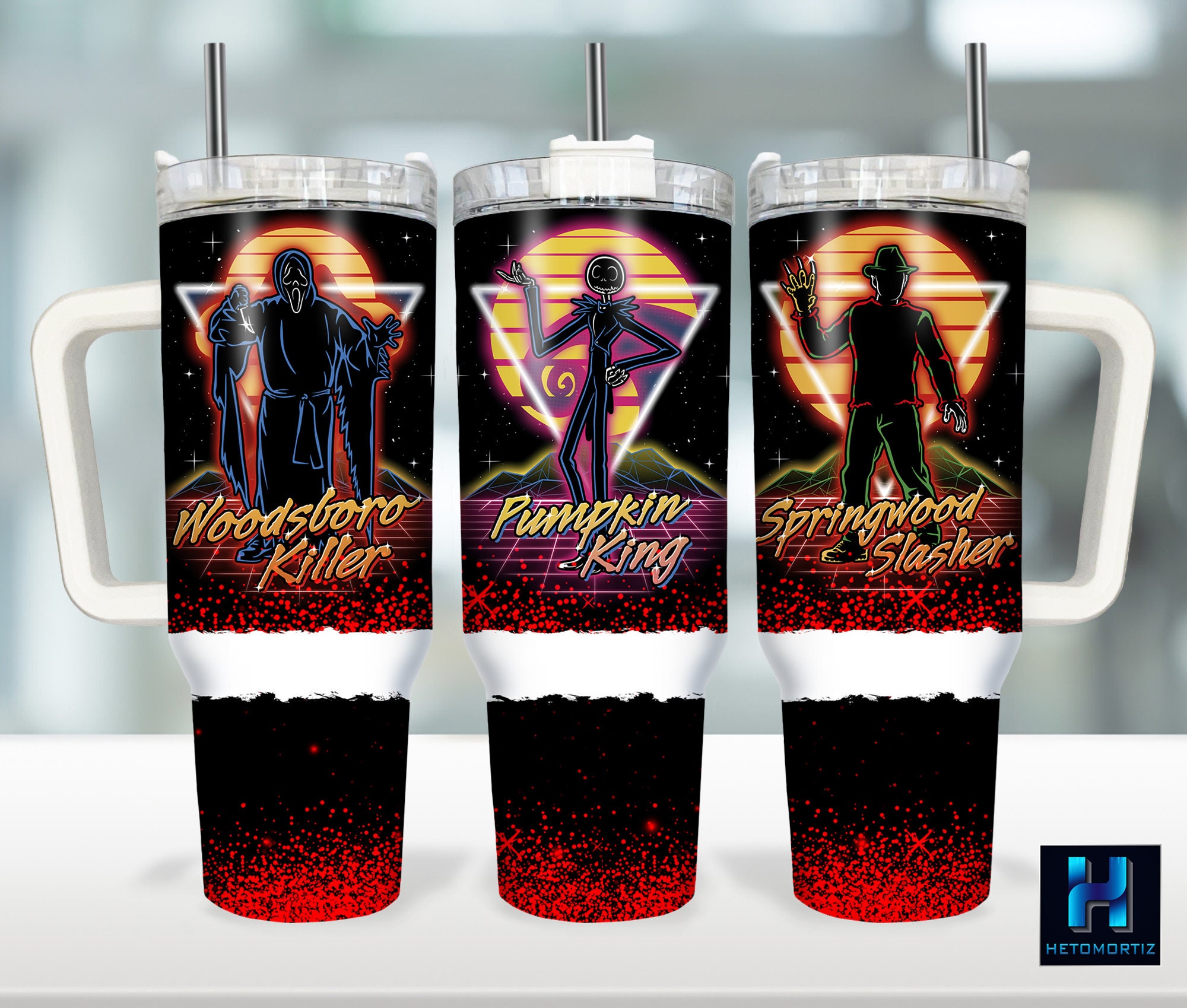 Halloween Horror Characters Movies Stanley Tumbler With Handle Personalized Name St9166