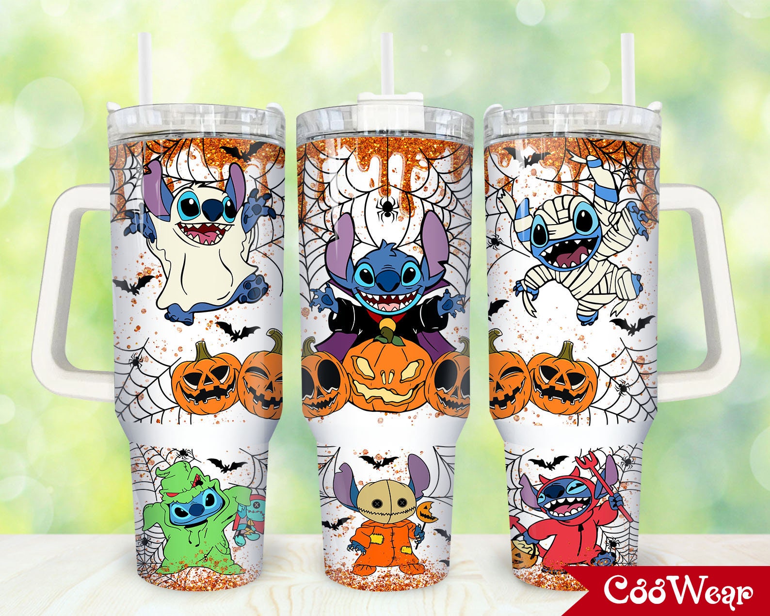 Halloween Stitch Cartoon Stanley Tumbler With Handle Personalized Name St1930