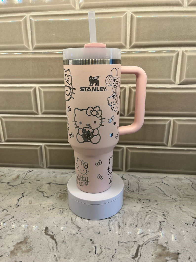 Hello Kitty Cartoon Stanley Tumbler With Handle Personalized Name St4532