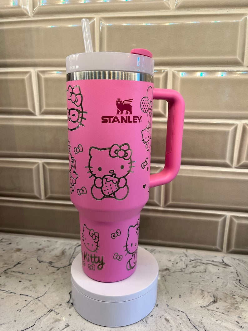 Hello Kitty Cartoon Stanley Tumbler With Handle Personalized Name St6032