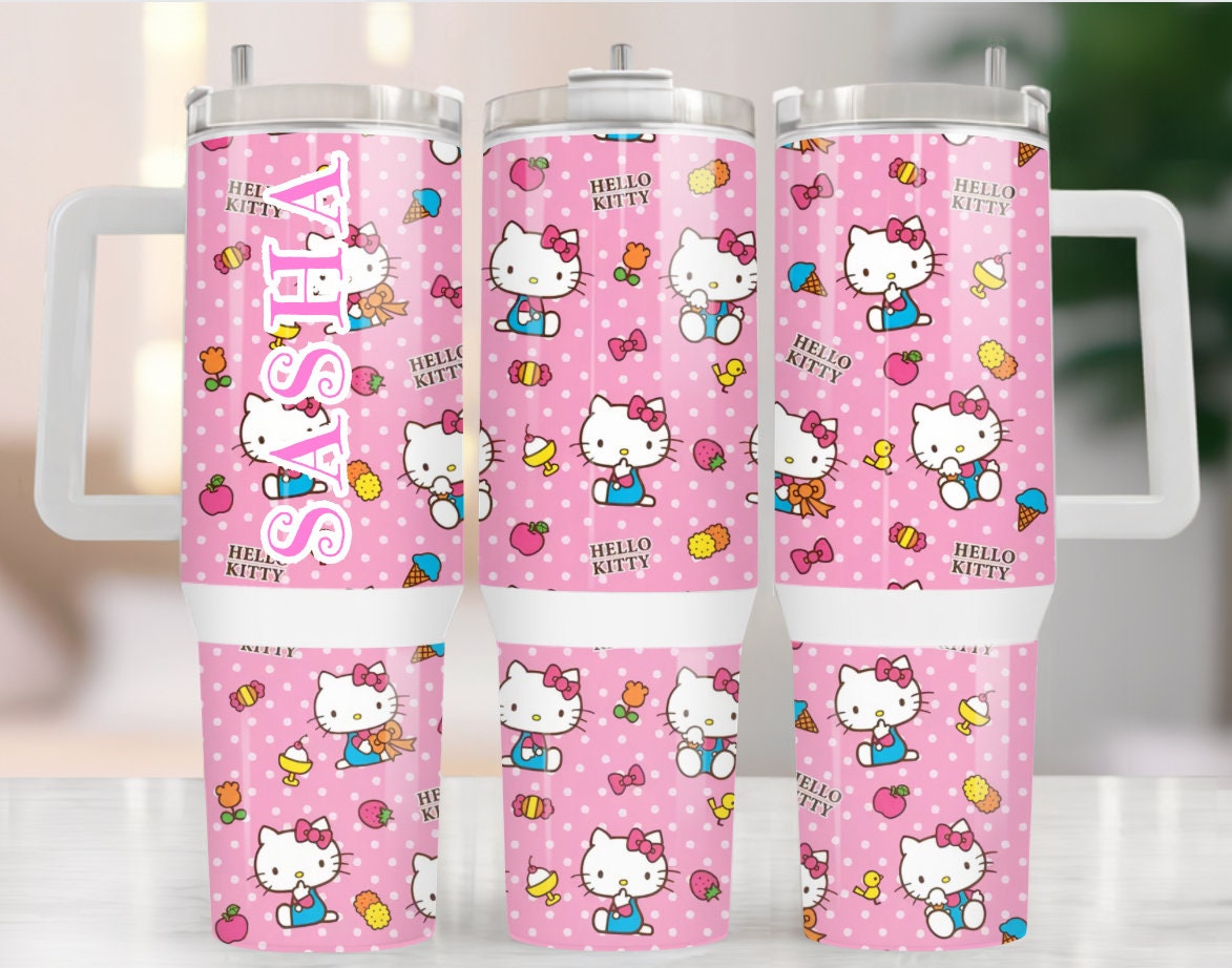 Hello Kitty Sanrio Cartoon Stanley Tumbler With Handle Personalized Name St9178