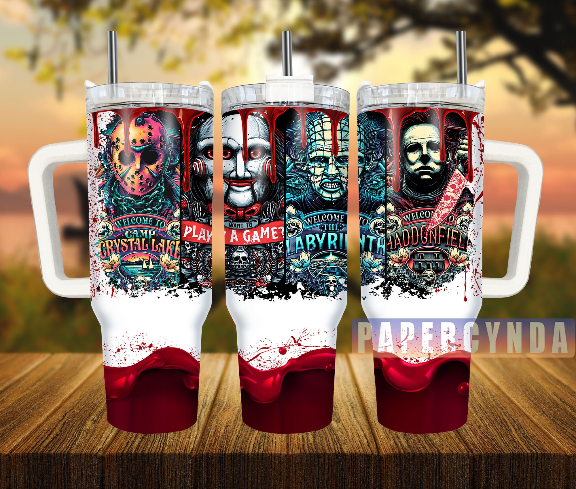 Horror Characters Stanley Tumbler With Handle Personalized Name St7292