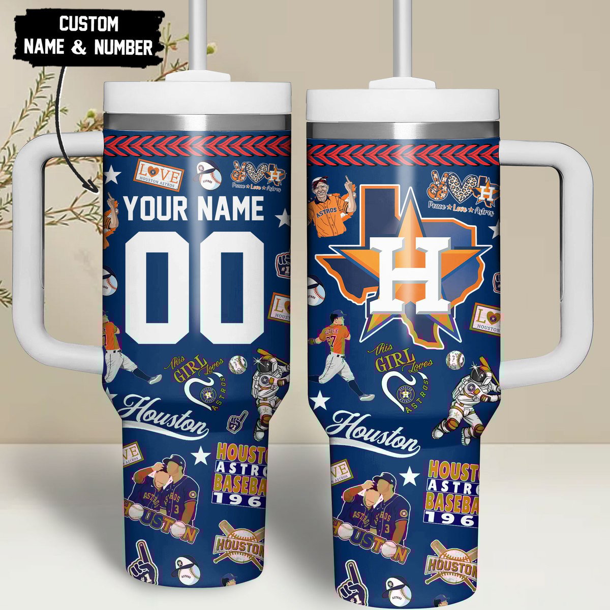 Houston Astros MLB Stanley Tumbler With Handle Personalized Name St5642