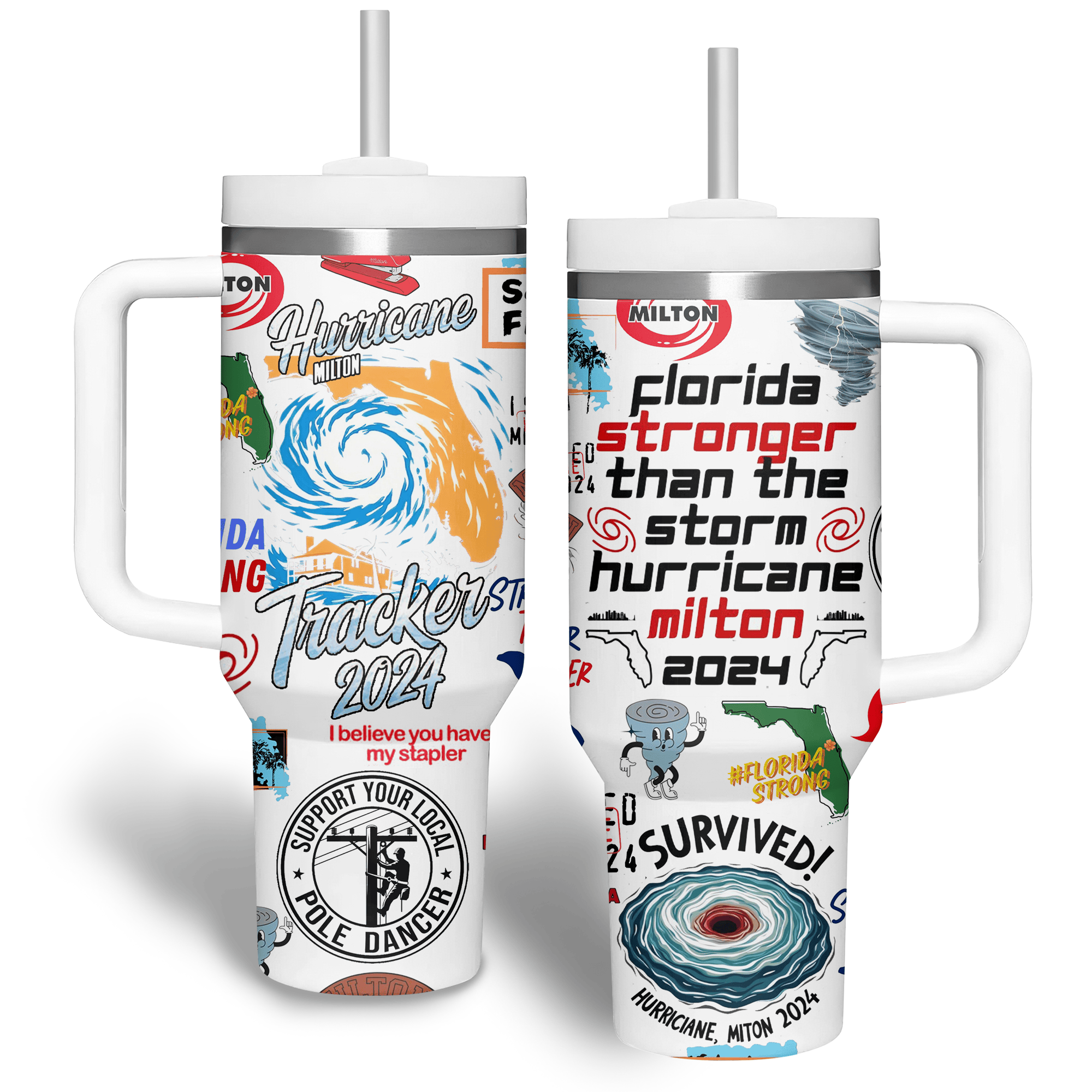 Hurricane Milton Stanley Tumbler With Handle Personalized Name St9917