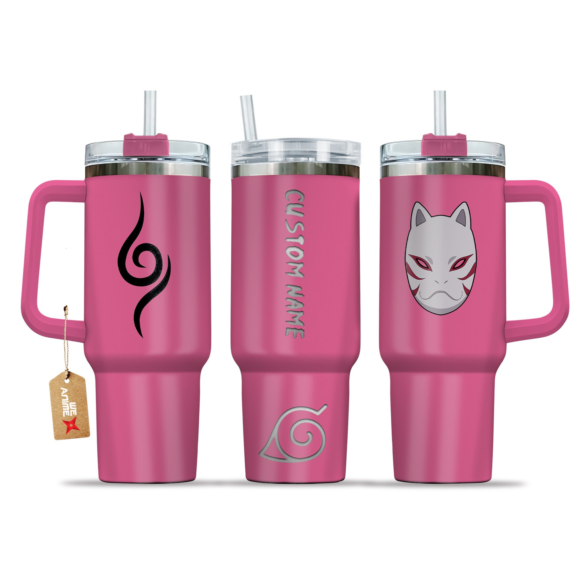 Kakashi Anbu Naruto Anime Stanley Tumbler With Handle Personalized Name St2381