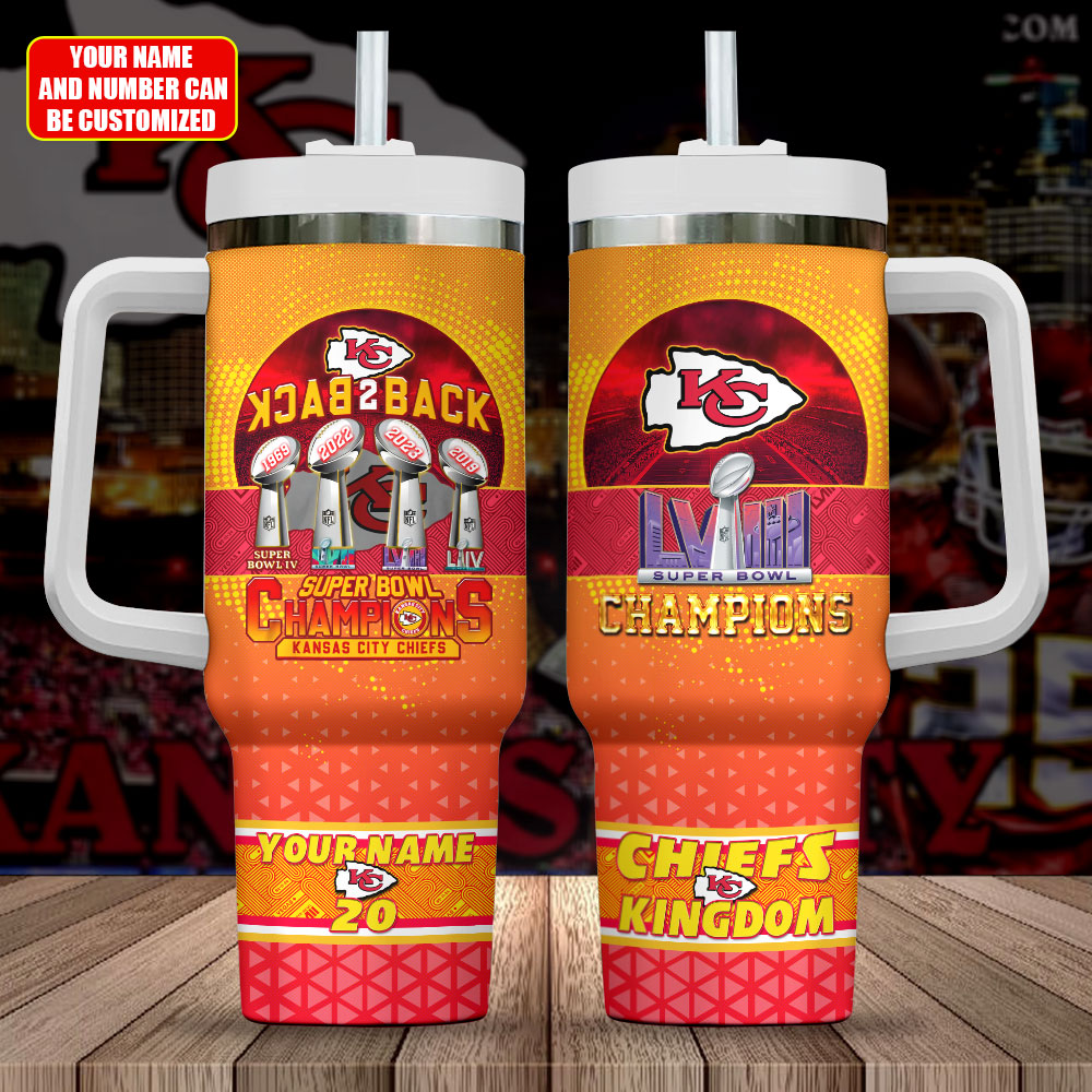 Kansas City Chiefs NFL Stanley Tumbler With Handle Personalized Name St6018