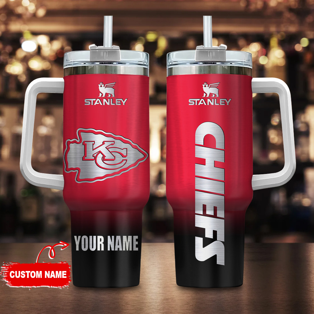 Kansas City Chiefs NFL Stanley Tumbler With Handle Personalized Name St7919