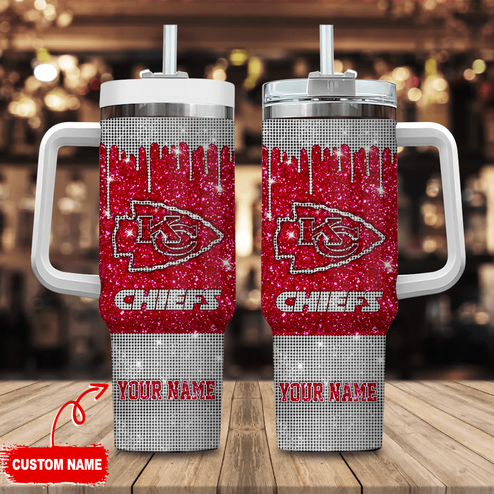 Kansas City Chiefs NFL Stanley Tumbler With Handle Personalized Name St9390