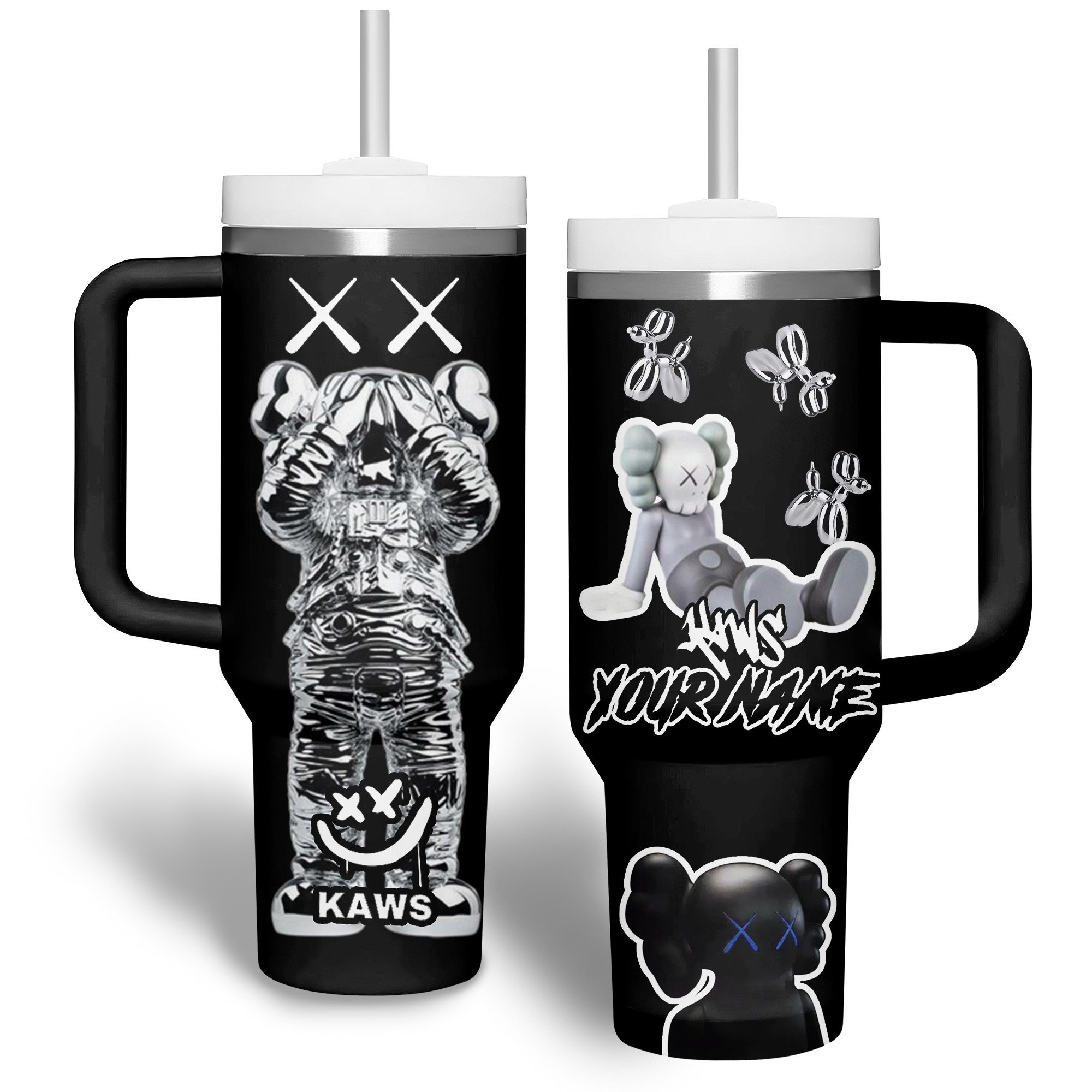 Kaws Cartoon Stanley Tumbler With Handle Personalized Name St8817