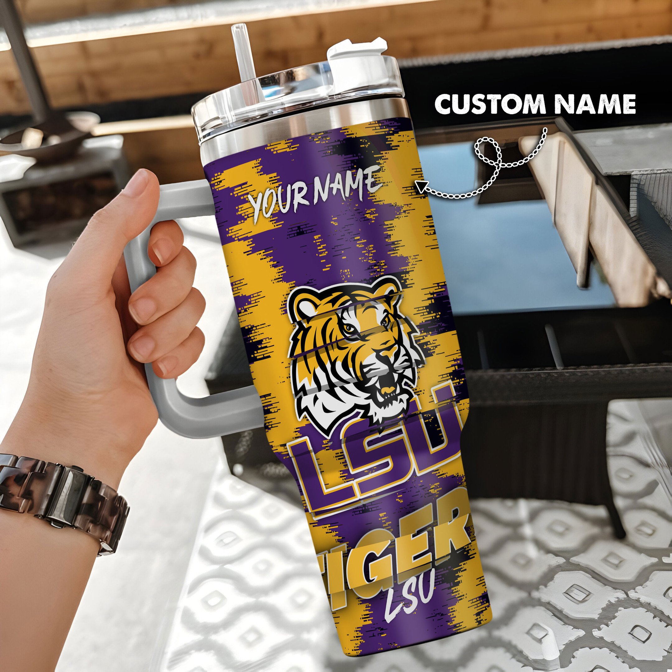 LSU TIGERS Stanley Tumbler Personalized Name St3078