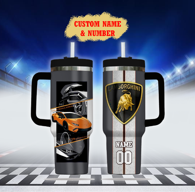 Lamborghini Car Stanley Tumbler With Handle Personalized Name St1698