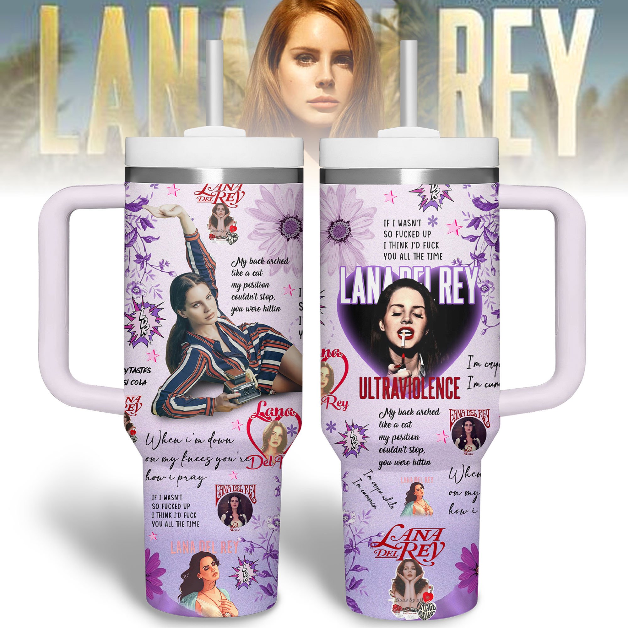 Lana Del Rey Music Stanley Tumbler With Handle Personalized Name St9349