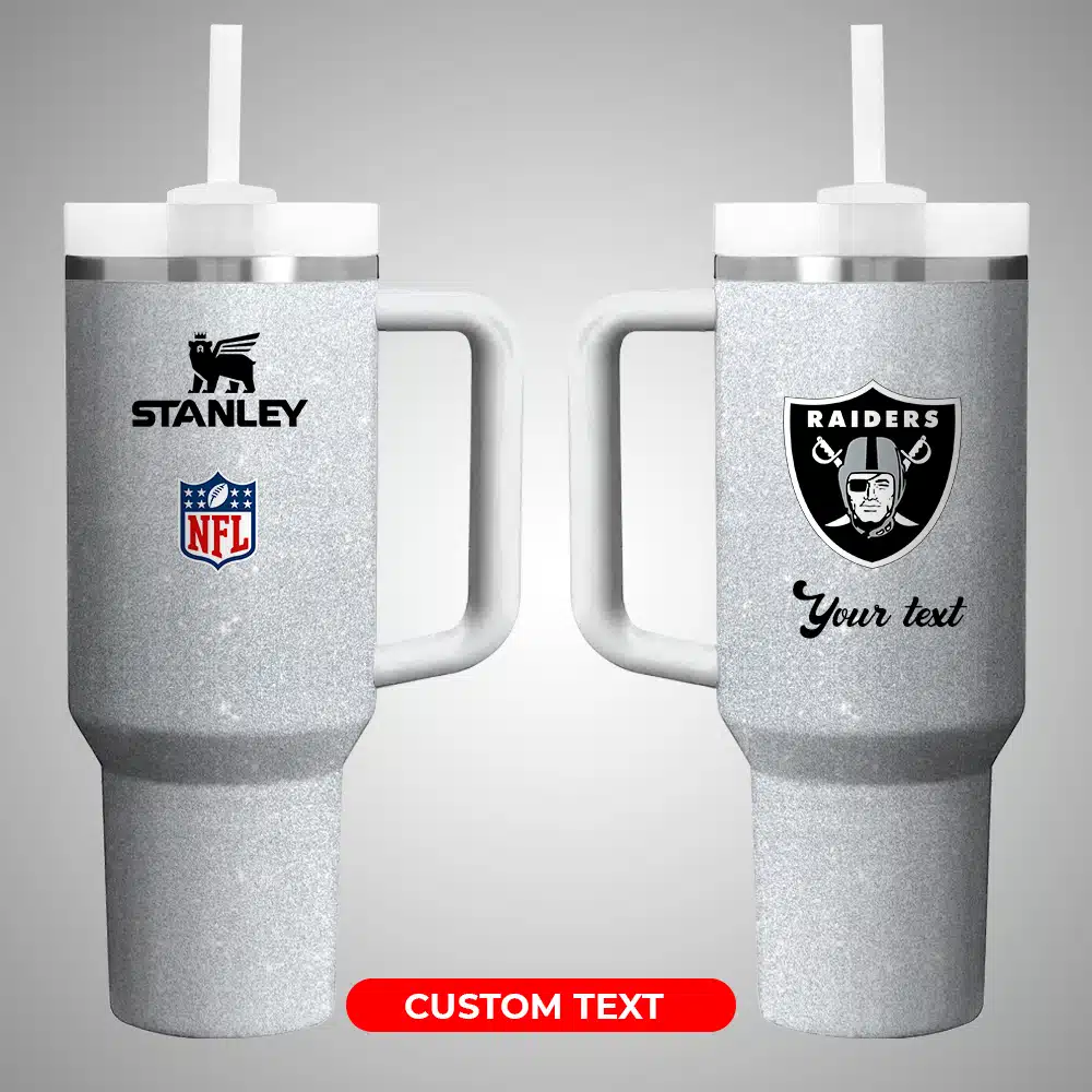 Las Vegas Raiders NFL Stanley Tumbler With Handle Personalized Name St4500