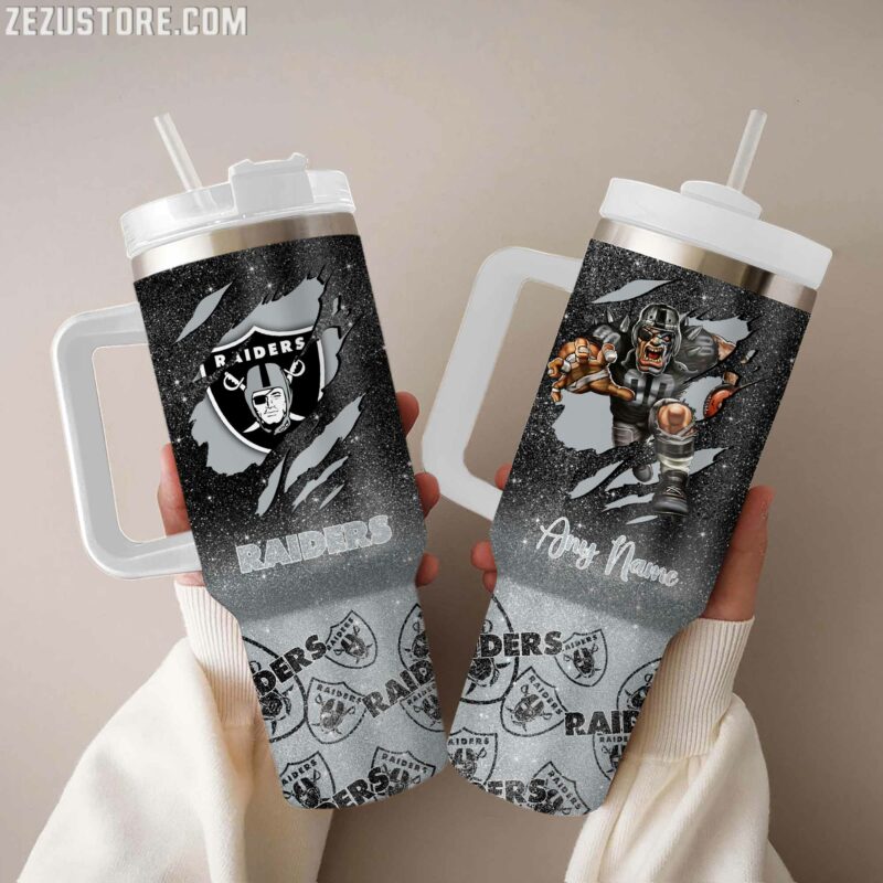 Las Vegas Raiders NFL Stanley Tumbler With Handle Personalized Name St5580