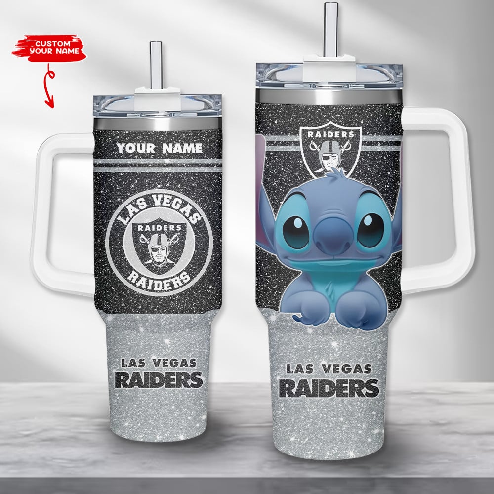 Las Vegas Raiders NFL Stanley Tumbler With Handle Personalized Name St7654
