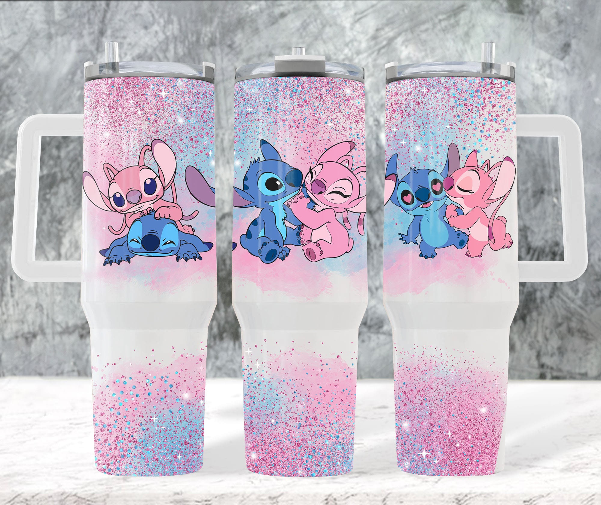 Lilo and Stitch Disney Cartoon Stanley Tumbler With Handle Personalized Name St2273