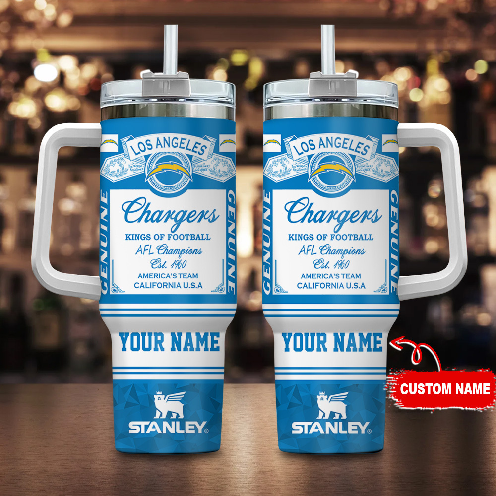 Los Angeles Chargers NFL Kings Of Football Stanley Tumbler With Handle Personalized Name St9055
