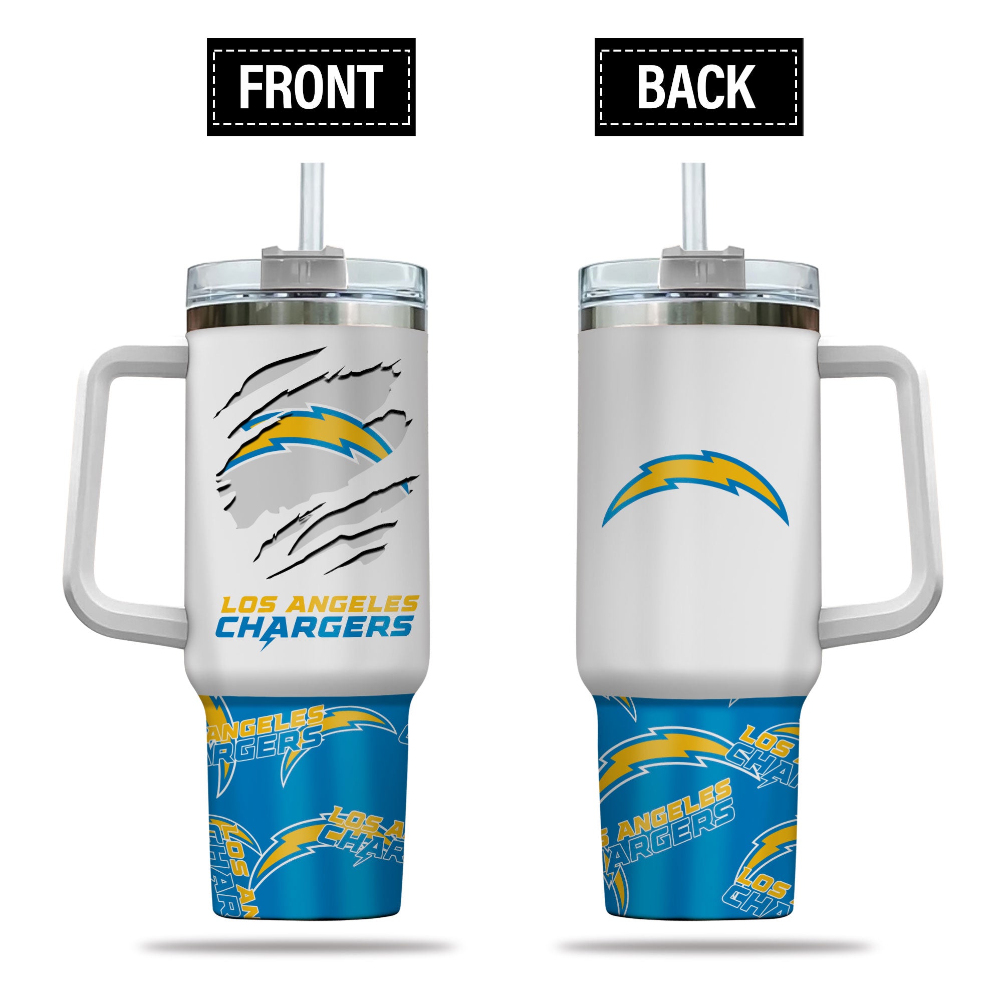 Los Angeles Chargers NFL Stanley Tumbler With Handle Personalized Name St6183