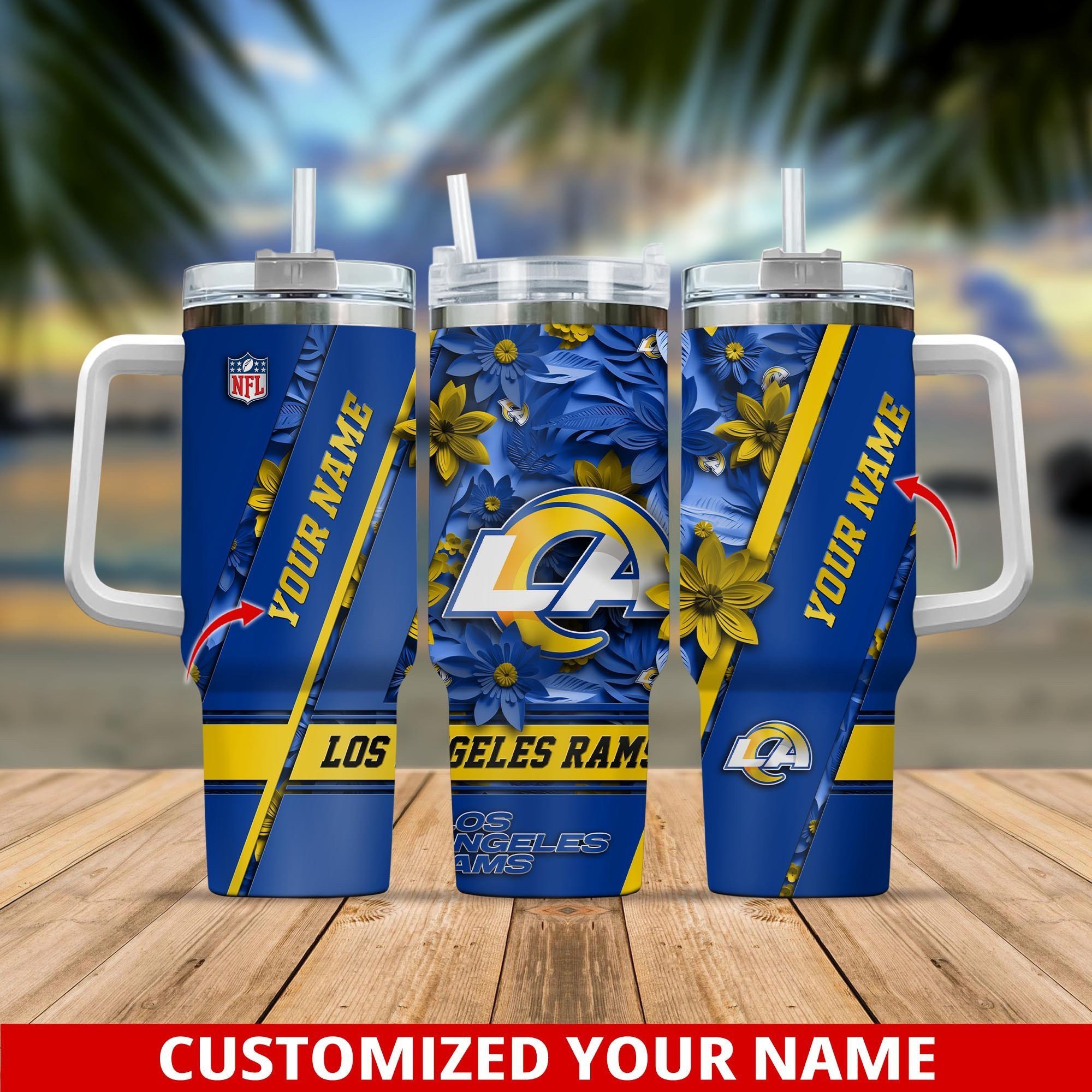 Los Angeles Rams NFL Stanley Tumbler With Handle Personalized Name St9813