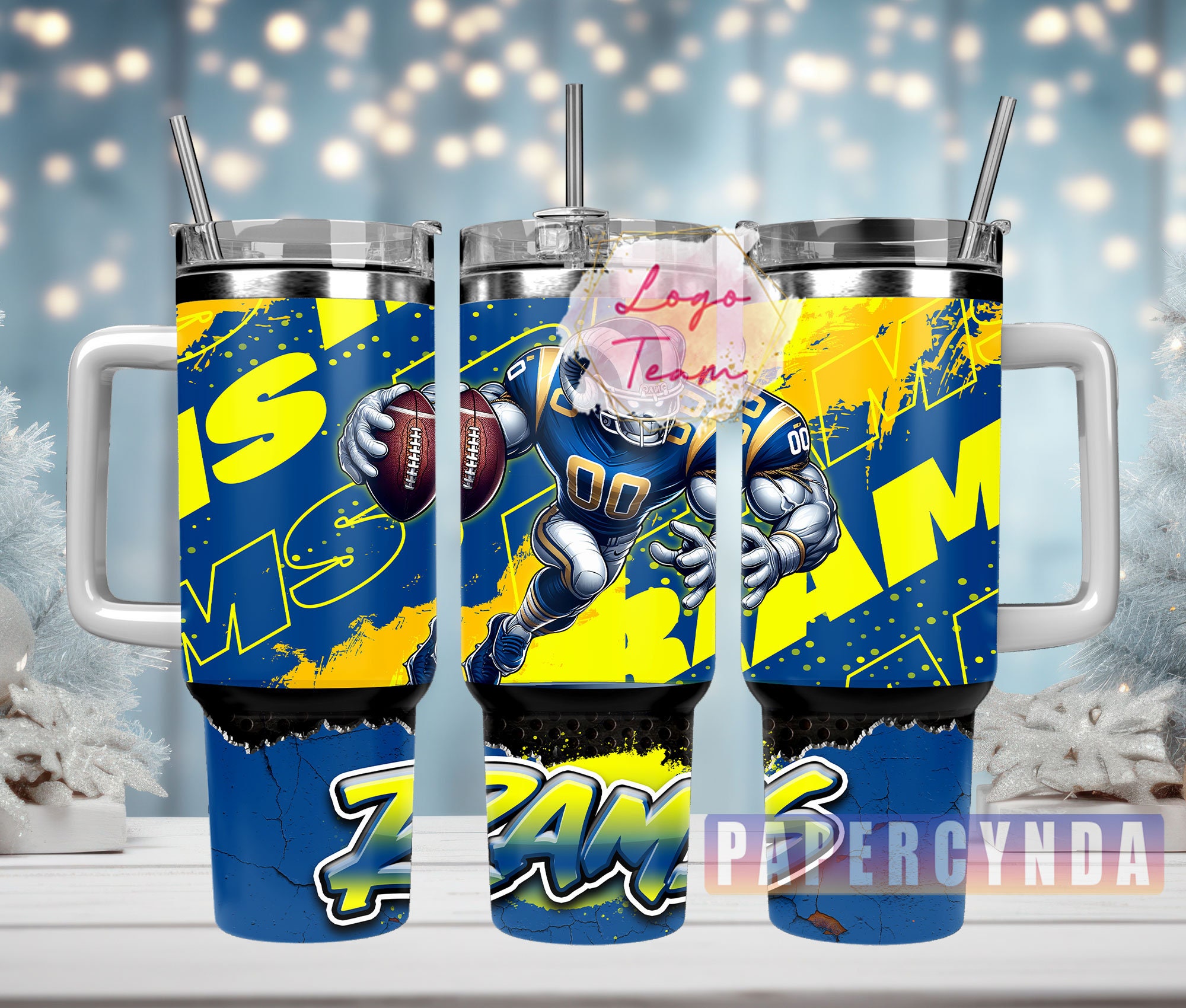 Los Angeles Rams Stanley Tumbler With Handle Personalized Name St5059