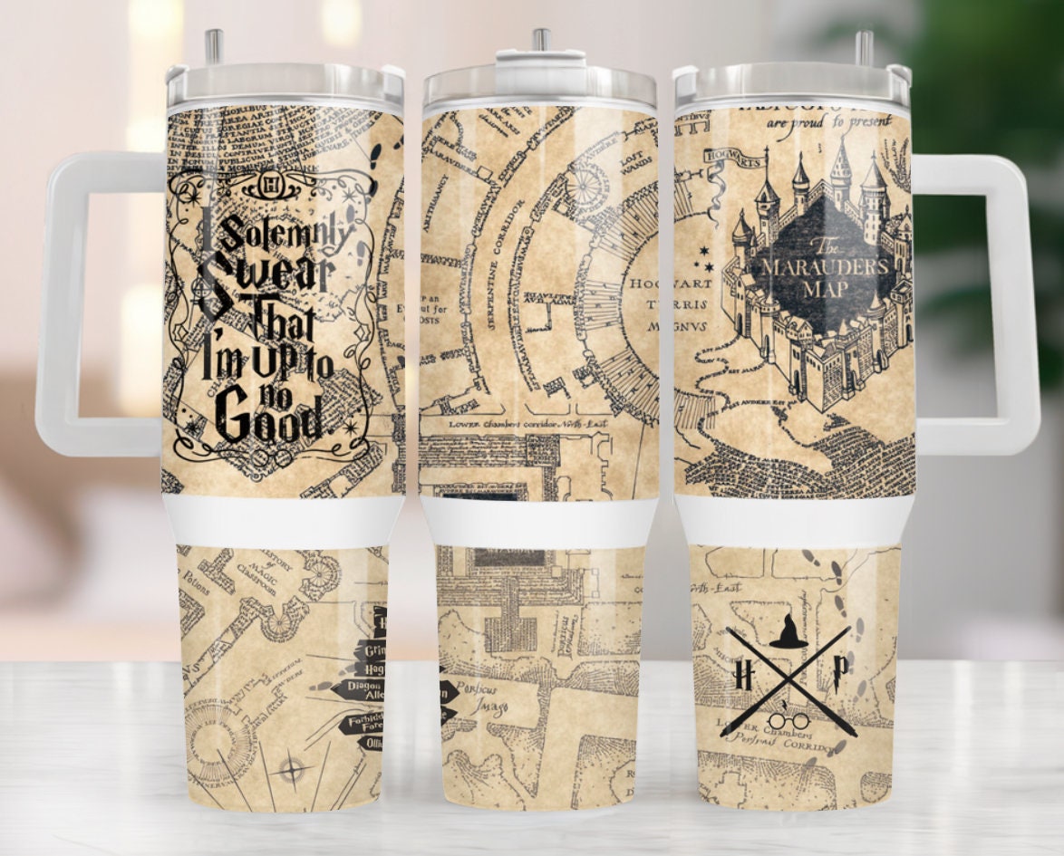 Marauder Map Harry Potter Movies Stanley Tumbler With Handle Personalized Name St2512