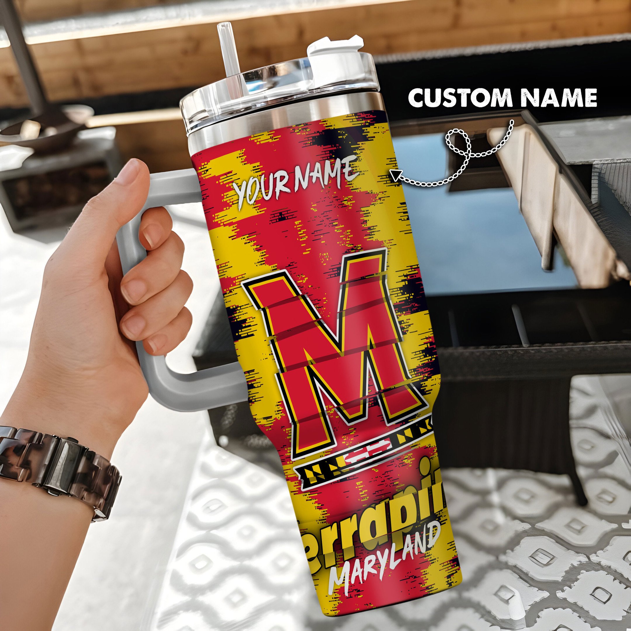 Maryland Terrapins Stanley Tumbler Personalized Name St7080