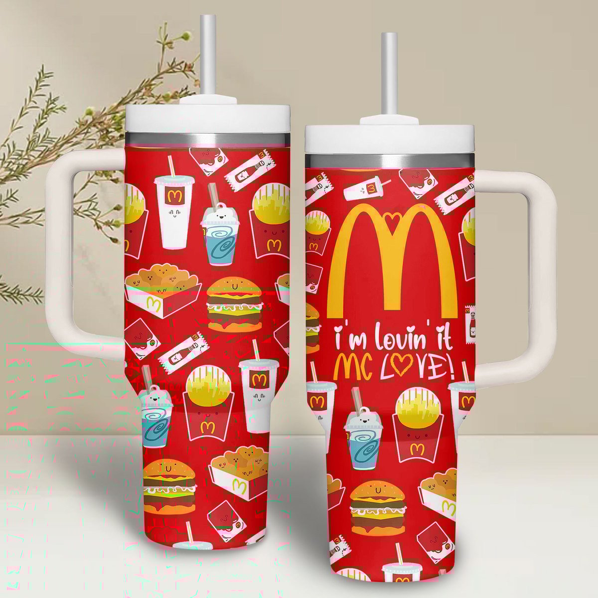 McDonald Food Stanley Tumbler With Handle Personalized Name St1119