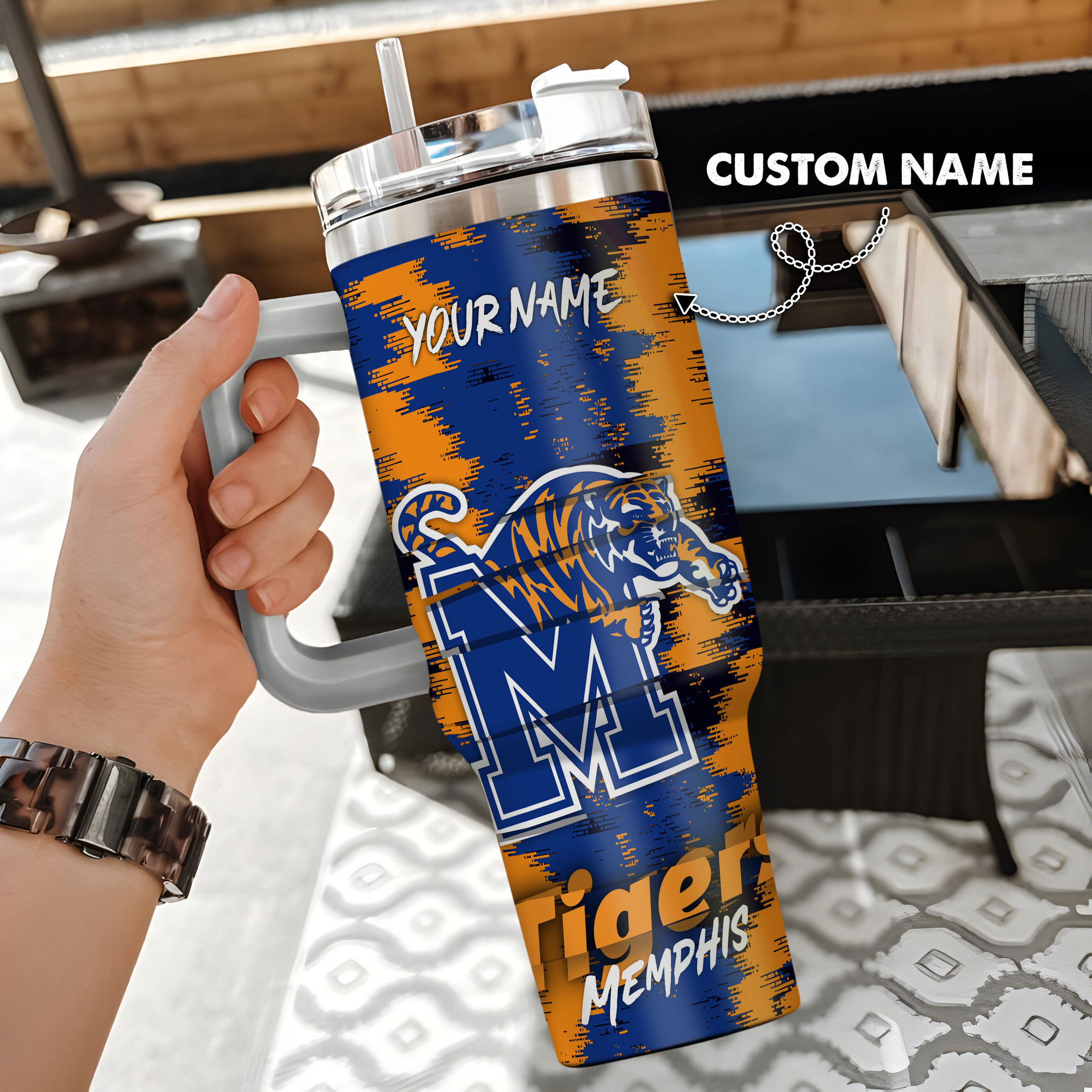 Memphis Tigers Stanley Tumbler Personalized Name St7283