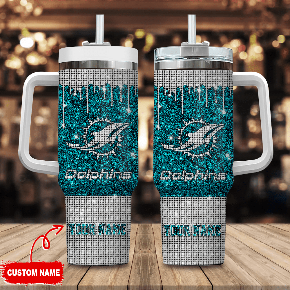 Miami Dolphins NFL Stanley Tumbler With Handle Personalized Name St2362