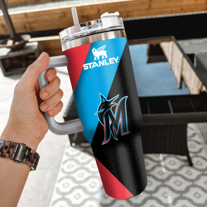 Miami Marlins Stanley Tumbler Personalized Name St8702