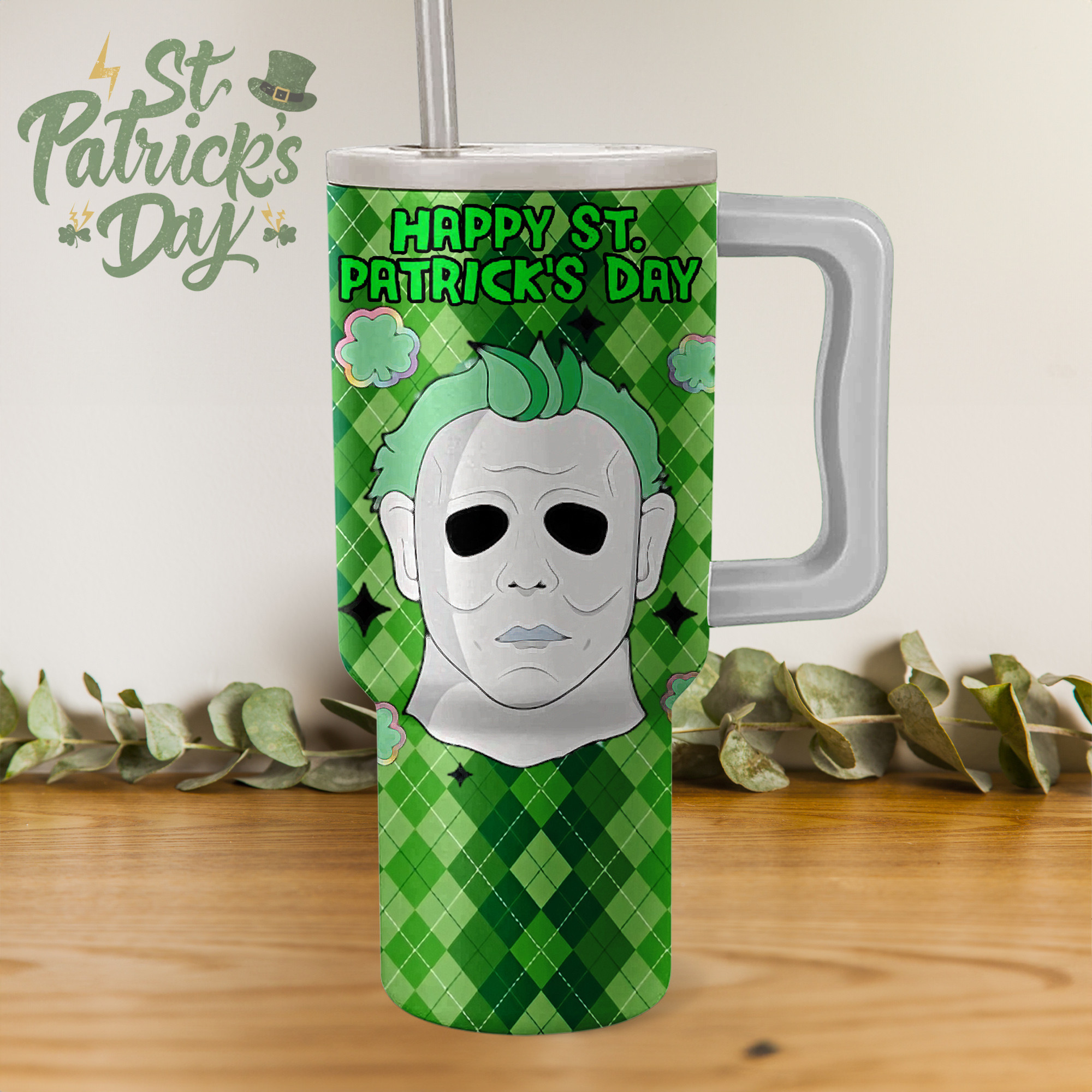 Michael Myers Halloween Movies Stanley Tumbler With Handle Personalized Name St4143