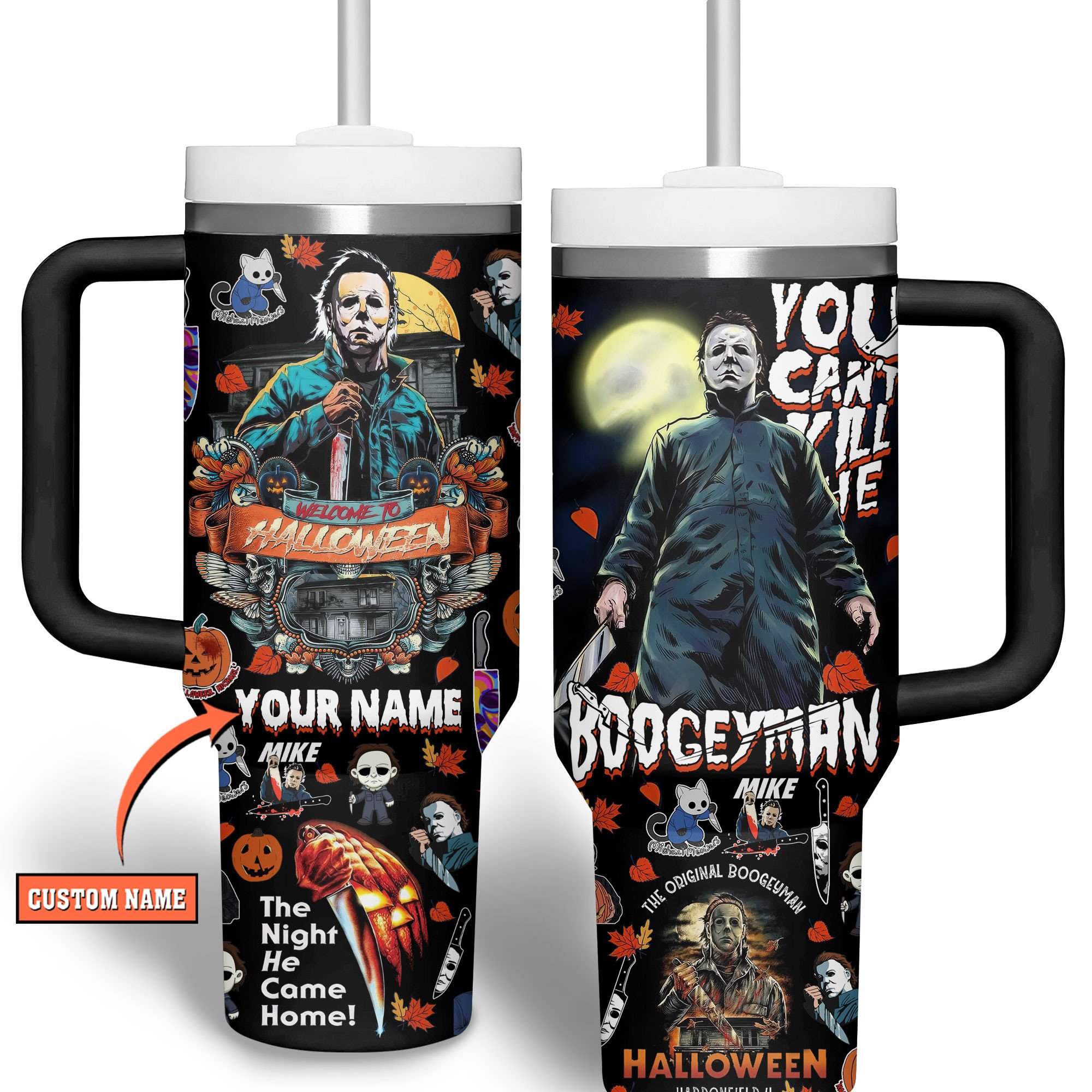 Michael Myers Horror Movies Stanley Tumbler With Handle Personalized Name St6217