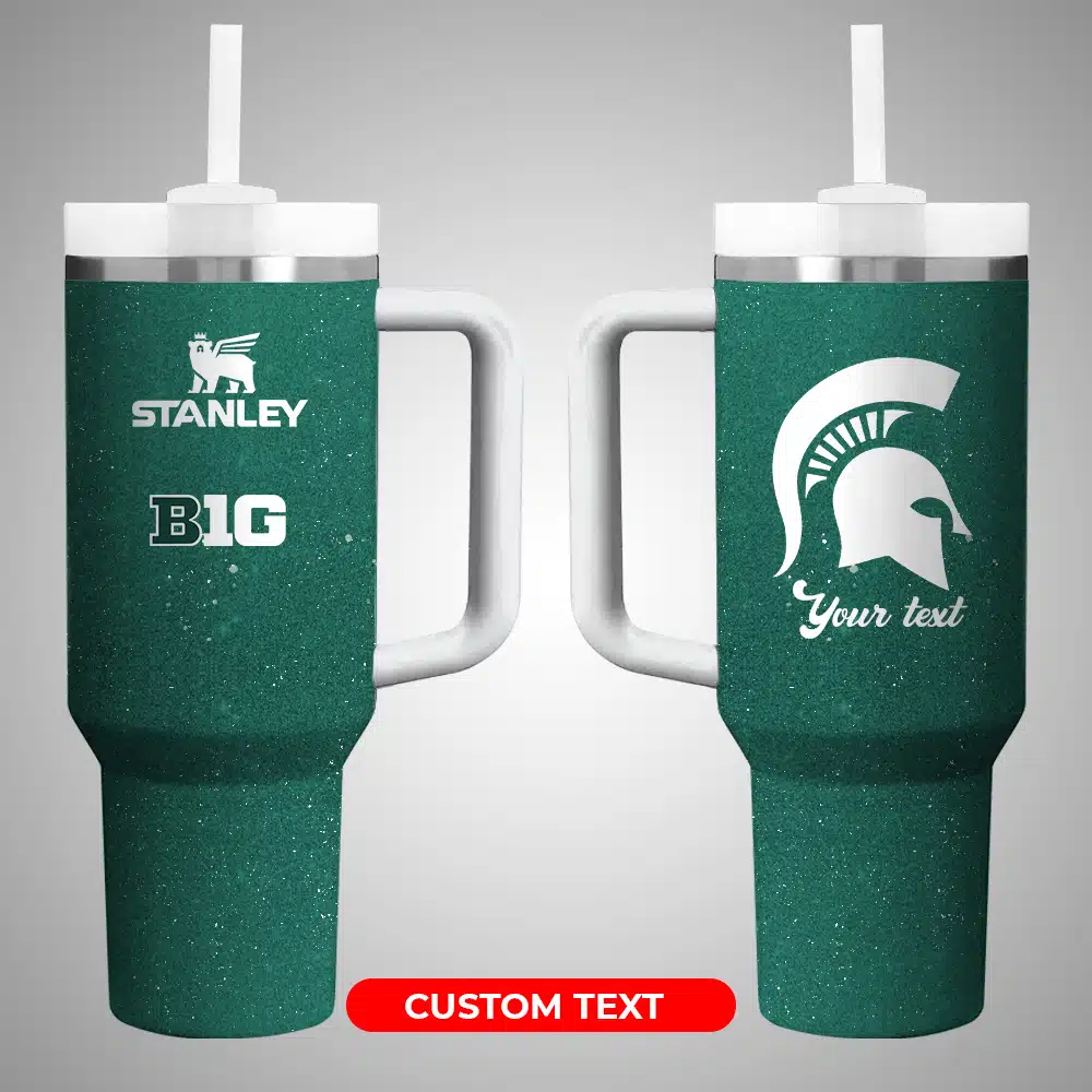 Michigan State Spartans锟絅CAA Stanley Tumbler With Handle Personalized Name St5581