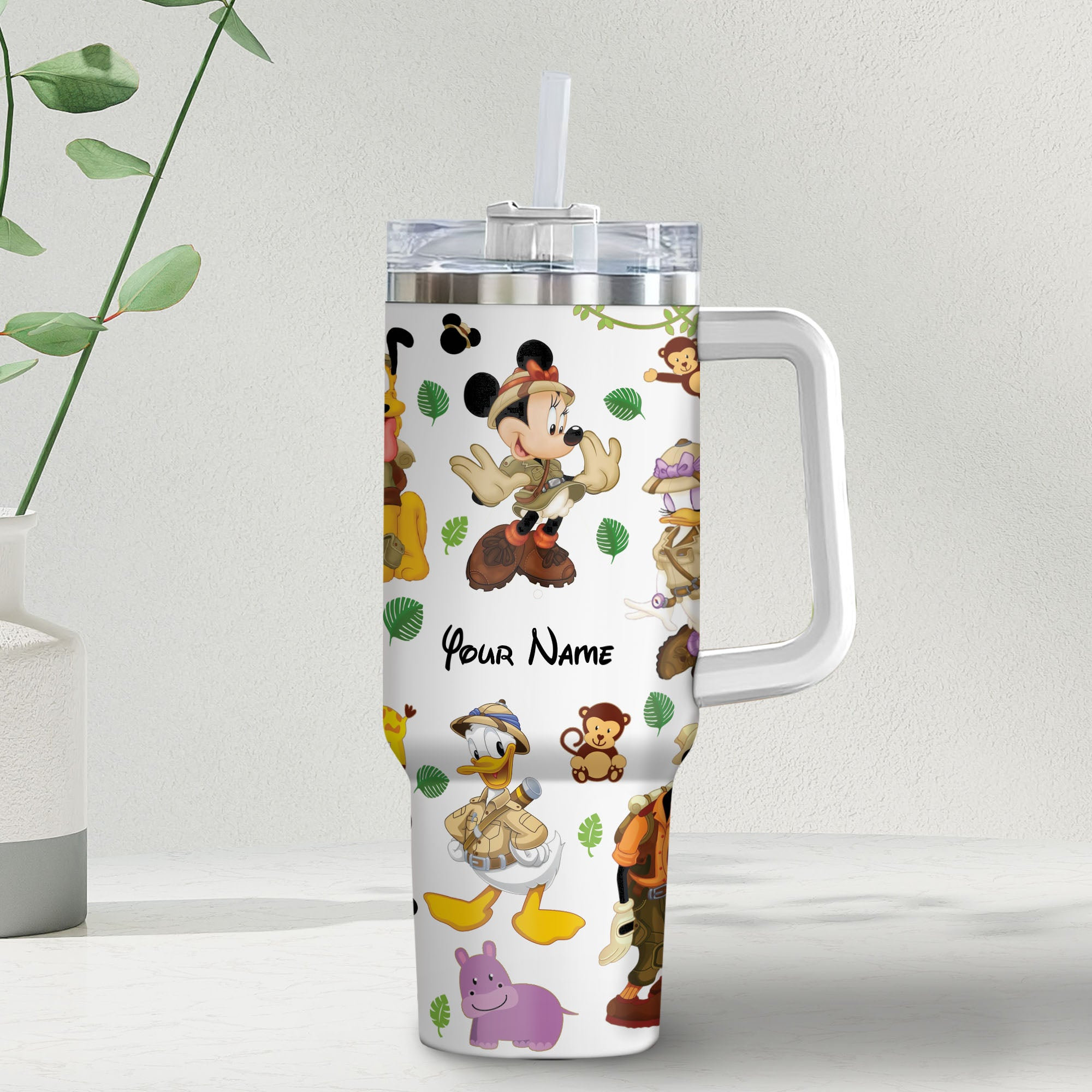Mickey And Friends Disney Cartoon Stanley Tumbler With Handle Personalized Name St7638