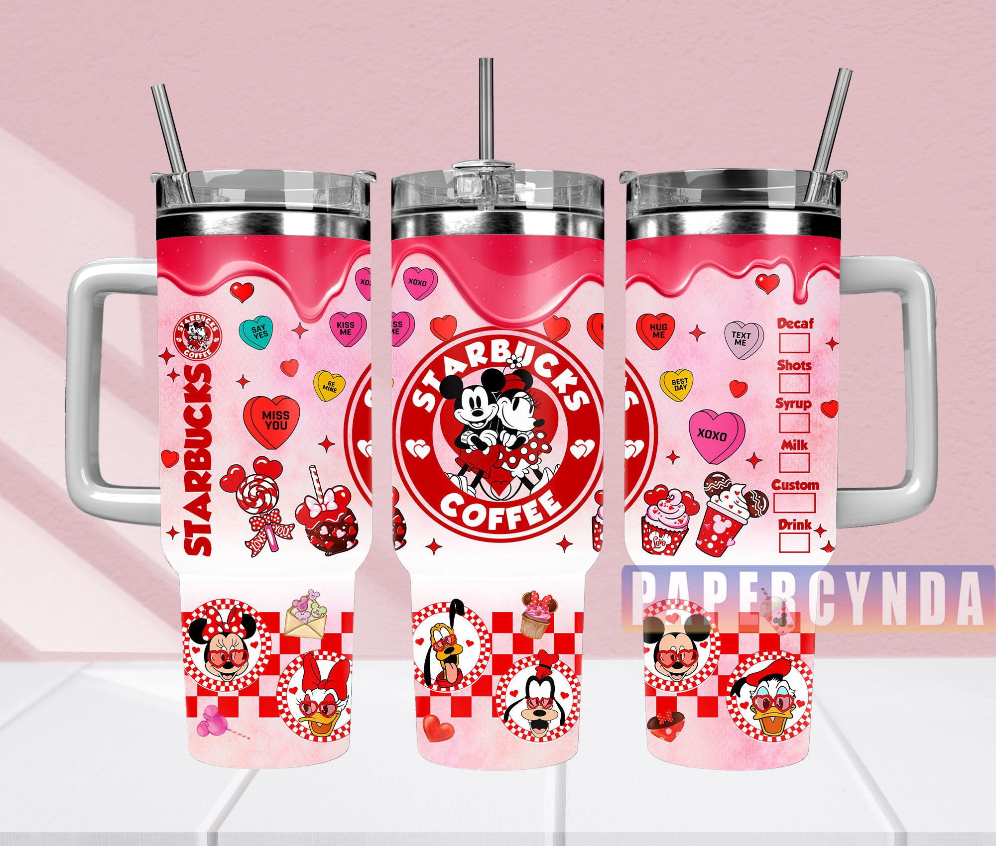 Mickey And Minnie Stanley Tumbler With Handle Personalized Name St2354