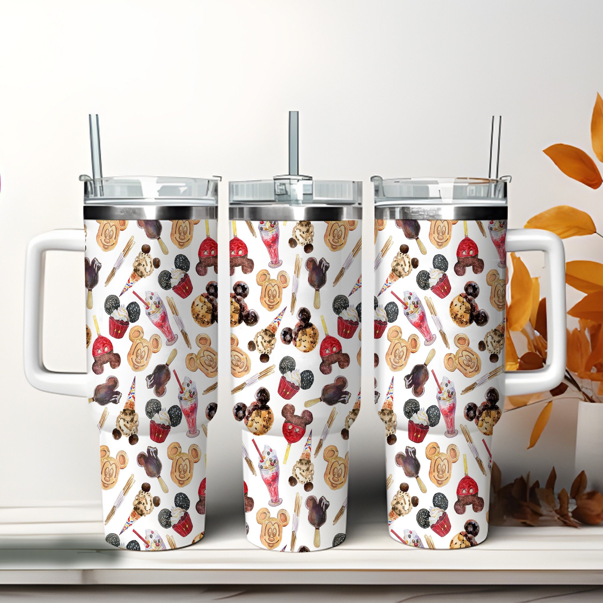 Mickey Mouse Cookie Disney Cartoon Stanley Tumbler With Handle Personalized Name St4658
