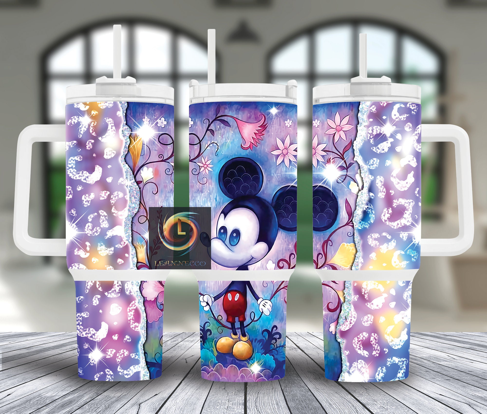 Mickey Mouse Disney Cartoon Stanley Tumbler With Handle Personalized Name St2498