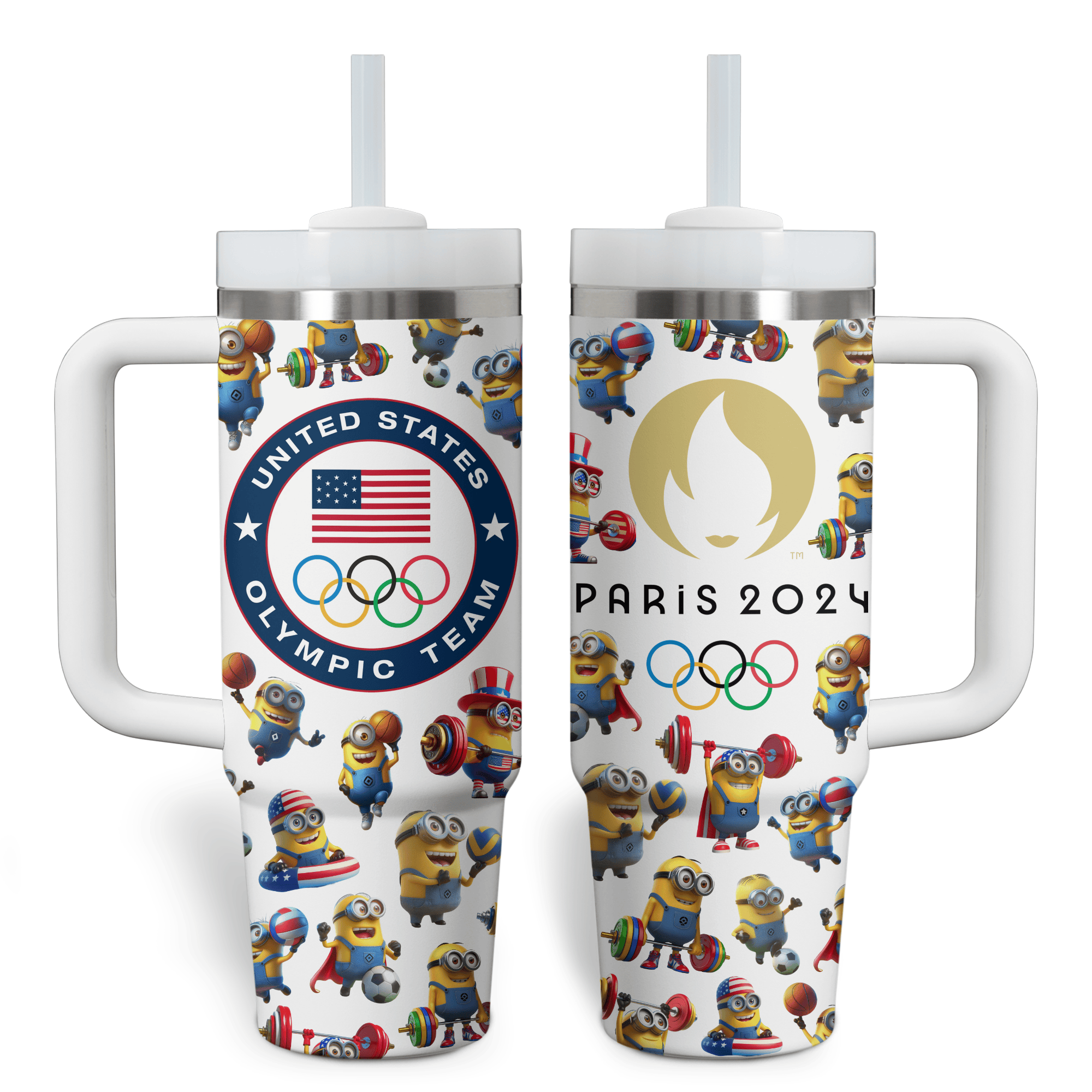 Minion Olympic Paris 2024 Stanley Tumbler With Handle Personalized Name St1935